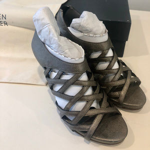 Eileen Fisher | Caged Wedge Sandals Gold 7.5